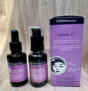 Lot Of 3 Dermadoctor Kakadu C Serum, Evening Oil And Peeling Pads - Picture 1 of 4