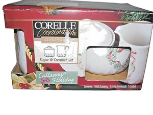 Corelle Coordinates Callaway Holiday Sugar & Creamer Set 1999 Christmas NEW - Picture 1 of 2