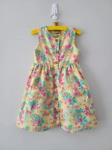 Girls Floral Sleeveless Button Down Dress Size 5 - Picture 1 of 7
