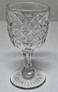 EAPG Richards & Hartley Glass PEERLESS/LADY HAMILTON Clear Wine 4¼” Stemware - Picture 1 of 3