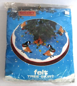 KIT DE FALDA Titan Needlecraft FIELTRO Árbol de Navidad 1987 Gansos de Invierno Hechos en EE. UU. - Imagen 1 de 4