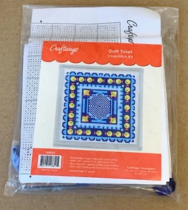 "Kit de punto de cruz ""Quilt Trivet"" Craftways nuevo en paquete 6" - Imagen 1 de 2