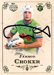 Signed 2018 CANBERRA RAIDERS NRL Card JARROD CROCKER Glory Special Edition - Bild 1 von 3