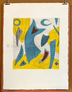 HYMNE AU SOLEIL, lithographie Henri GOETZ numérotée et signée. Art abstrait - Picture 1 of 6