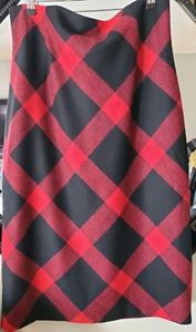 HOBBS - Falda midi - Reino Unido 14/16 - Cuadros rojos y negros - Mezcla de lana - Forrada - En muy buena condición - Imagen 1 de 10