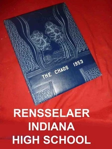 Anuario 1953 Rensselaer IN Rensselaer High School CHAOS encuadernado en cuero - Imagen 1 de 1
