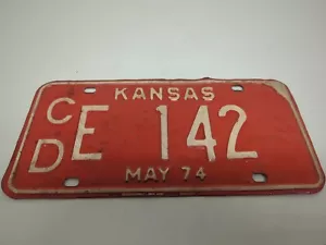 1974 Cloud County Kansas License Plate Car Tag 74 142 Low Number - Picture 1 of 13