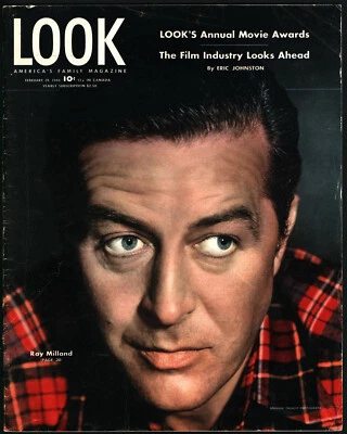 Look Magazine February 19, 1946 ~ Ray Milland ~ Ingrid Bergman ~ 1940s Hollywood - Image 1 of 4