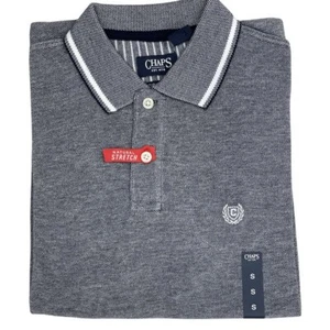 CHAPS Natural Stretch Light Polo Shirt in BLUE DEPTHS in Size SMALL *NWT* - Picture 1 of 3