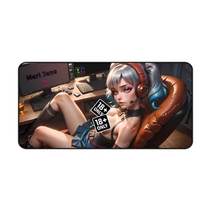 NSFW TCRG Gamer Girl Desk Mat April Mari Jane Gaming 16X32 TC Retro Games - Picture 1 of 3