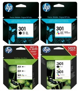 Original HP 301, Schwarz & Farbe Tintenpatrone CH561EE CH562EE N9J72AE SET - Bild 1 von 9