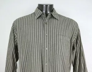 Tasso Elba Striped Men's Long Sleeve Button Front Striped Shirt Size L - Picture 1 of 8