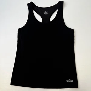 Spalding Tank Women Medium Sleeveless Shirt Racer Back Logo Top Run Gym Core Ex - Picture 1 of 13
