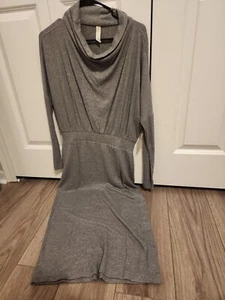 NWT Anthropologie M Daily Practice Gray Athleisure Arabella Drapey Midi Dress - Picture 1 of 3