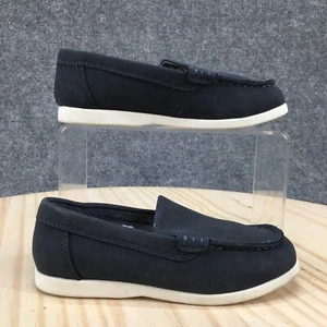 Cat And Jack Shoes Kids 11 Boys Zayd Slip On Moc Loafer Flats Blue Faux Suede - Picture 1 of 15