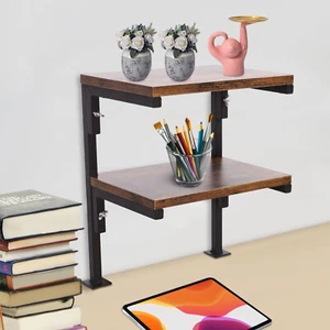 2 Ebenen Schreibtisch Aufbewahrung Regal Rechteckig Klemmbar Schreibtisch Regal Schreibtisch Organizer - Bild 1 von 15