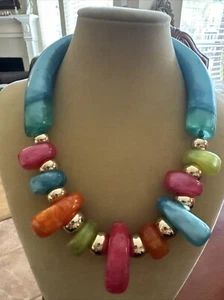 Grobe Perlenkette Lucite Multicolor Modern Statement - Bild 1 von 7