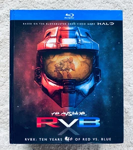 RVBX Ten Years Of Red vs Blue BLU-RAY Disc Complete Season 1-10 XBOX HALO Rare - Foto 1 di 6
