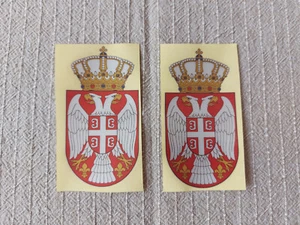 Two Stickers Serbian Coat Of Arms - Photo 1 sur 4