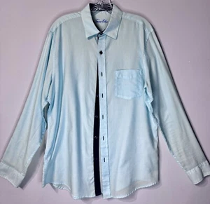 Tasso Elba Men’s Long Sleeve Shirt Size M Light Blue/mint Color - Picture 1 of 11
