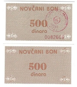 Bosnia _ 500 Dinara 1992 UNC Pick 49c - Stamp “Vitez" Lemberg-Zp - Picture 1 of 1