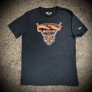 New Era DETROIT TIGERS T-SHIRT dark charcoal gray soft blend 2000 throwback MED - Picture 1 of 4