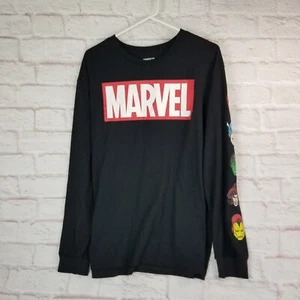 Marvel Herren T-Shirt Größe 2XL Langarm Schwarz Front Grafik Pullover - Bild 1 von 9