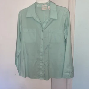 Chico’s Long Sleeve Blouse, Sea foam Green, Size 1 - Picture 1 of 6