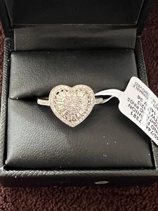 Diamond Heart Cluster Ring 1/2 CT. T.W. In 14k White Gold - Picture 1 of 14