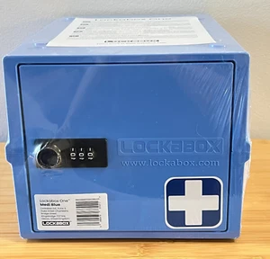 Lockabox One Premium Lock Box 10 Litre w/Combination for Food, Medicine. BLUE - Picture 1 of 8