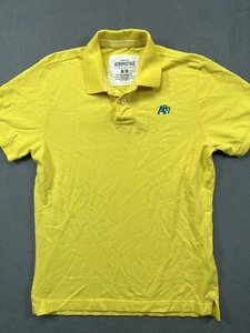 Aeropostale Polo Shirt Adult M Yellow Blue Logo Outdoor Work Rugby Casual Mens - Picture 1 of 11