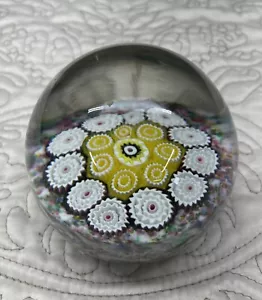 Vintage Murano Glas Millefiori Briefbeschwerer Original Etikett 3" - Bild 1 von 6