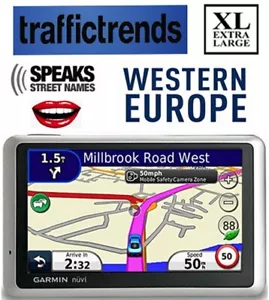 GARMIN 1340 SAT NAV 2024 WESTERN EUROPE 2024 SPEED CAMERAS SLIM DESIGN - Picture 1 of 24
