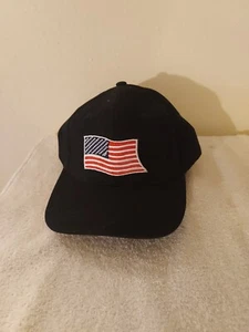 Cappello Baseball Nero Regolabile Logo Bandiera Americana Strapback Molto Comodo da Indossare - Foto 1 di 5