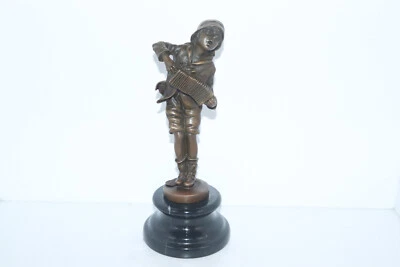 Bronze Skulptur / Figur ,"Akkordeonspieler", sign.D.H.Chiparus , 25cm , 1,3Kilo - Bild 1 von 4