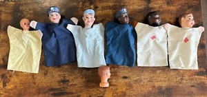 6 Vintage Hand Puppets Hazelle Policeman Police Officer 1950s Made In USA Head - Picture 1 of 6