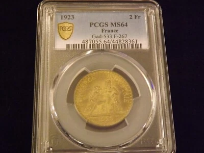1923   2 Fr       France          PCGS MS 64 - Image 1 of 2