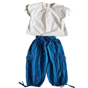 Zara Girls Top & La Paloma Girls Drawstring Pants Bohemian Harem Style Bundle - Picture 1 of 8