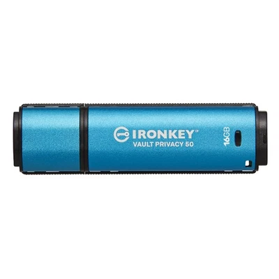 Kingston Technology IronKey Vault Privacy 50 USB 16GB USB3.2 Flash Drive - Blue - Image 1 of 4