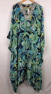 Vestido para mujer Soft Surroundings adornado caftán sin cordones talla L/XL/NUEVO  - Imagen 1 de 10