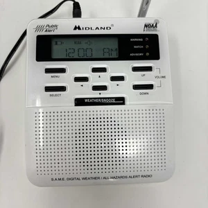 Midland WR-100 Public Alert Noaa Weather Radio Digital Clock with Power Adapter - Picture 1 of 9