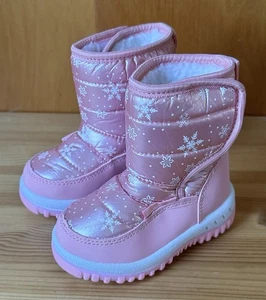 Stivali da neve invernali in pile con gancio e passante rosa/bianco Merence bambina taglia 5 - Foto 1 di 9