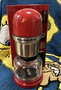 KitchenAid KCM0802ER Verter Sobre Cafetera Cafetera 8 Tazas Rojo Imperio RARO Probado - Imagen 1 de 11