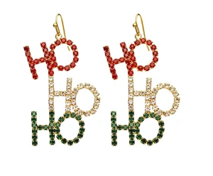 Kirks Folly CHRISTMAS Earrings Ho Ho Ho Christmas French Wire Earrings GT - Picture 1 of 7