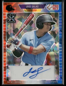 2021 Leaf Pro Set JOSE SALAS XRC Red Blue Cracked Auto /3 #PA-JS1 FAST SHIP Z639 - Picture 1 of 3