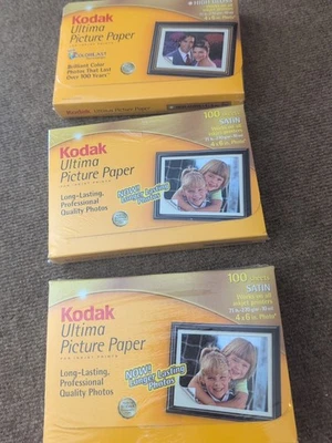 KODAK ULTIMA PHOTO PICTURE PAPER 100 Sheet High Gloss 4 x 6 NEW lot of 3  - Image 1 of 4
