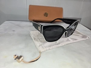 TORY BURCH TY7184U 192987 Black White Women's Sunglasses - Picture 1 of 16
