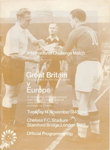 CHELSEA - Great Britain X1 v Europe (Charity Match @ Stamford Bridge) 1972/1973 - Picture 1 of 1