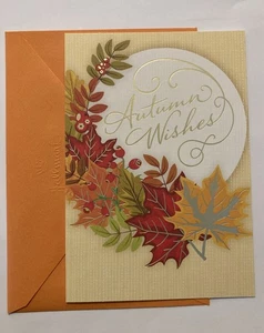 Autumn Wishes- Happiness Halloween Fall Time 5”x7” Hallmark Greeting Card - Picture 1 of 4