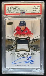 2020-21 The Cup Connor McMichael Exquisite Endorsements Patch Auto RC #/50 PSA 8 - Picture 1 of 2